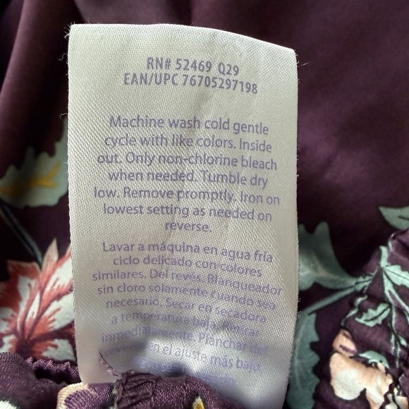 Floral Purple Lounge Pants With Metallic Track Stripe Pockets Size Medium - Picture 7 of 7